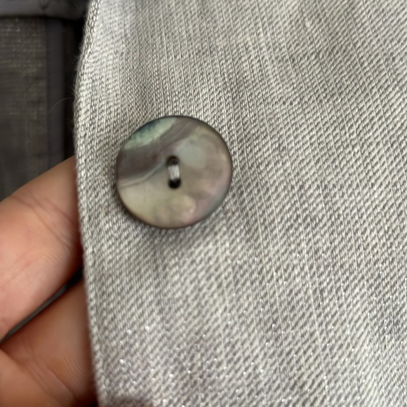 J.Jill Linen blend Grey/Silver Metallic Vest - Picture 6 of 6